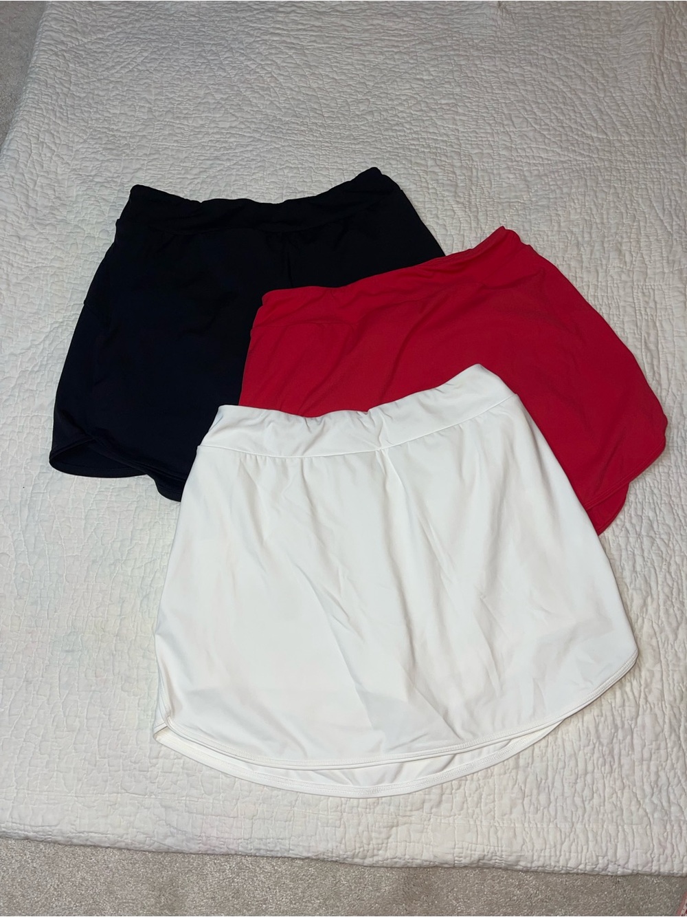 Halara! Set of 3 Athletic Skorts - Black, Red, White